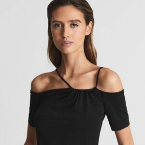 Reiss Black Off-Shoulder Top